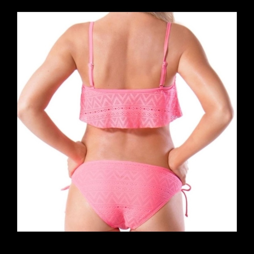 Pink Swim Set Bikini Top with Bottom New with Tags Large